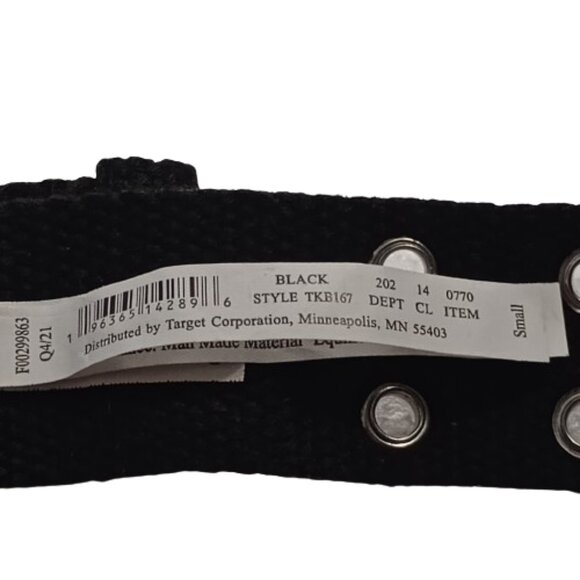 Girl's Grommet Belt Art Class Black S NWT - Picture 2 of 6